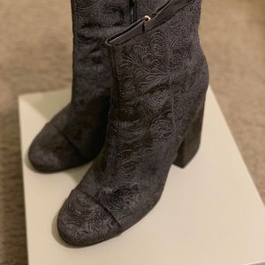 Marc Fisher Prana Velvet Embroidered Boots